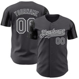 Custom Steel Gray Black-White Two Tone USA Flag Sleeves Stars and Stripes Authentic Baseball Jersey