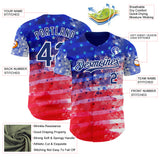 Custom Royal Red-White American Flag Patriotic Authentic Baseball Jersey