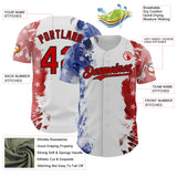 Custom White Red Royal-Black American Flag Patriotic Authentic Baseball Jersey