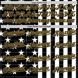 Custom Black White-Old Gold USA Flag Patriotic Split Stars and Stripes Authentic Baseball Jersey