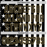 Custom Black White-Old Gold USA Flag Patriotic Split Stars and Stripes Authentic Baseball Jersey