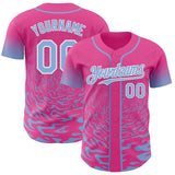 Custom Light Pink Black-White Ice Cream Waffle Foodie Dessert Authentic Baseball Jersey