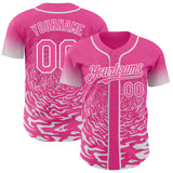 Custom Light Pink Sky Blue-White Ice Cream Waffle Foodie Dessert Authentic Baseball Jersey
