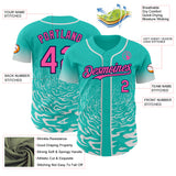 Custom Light Pink Kelly Green-White Ice Cream Waffle Foodie Dessert Authentic Baseball Jersey