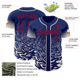 Custom Pink Sky Blue-White Ice Cream Waffle Foodie Dessert Authentic Baseball Jersey