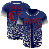 Custom Pink Sky Blue-White Ice Cream Waffle Foodie Dessert Authentic Baseball Jersey