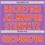 Custom Medium Purple Orange-White Ice Cream Waffle Foodie Dessert Authentic Baseball Jersey