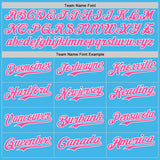 Custom Sky Blue Pink-White Ice Cream Waffle Foodie Dessert Authentic Baseball Jersey