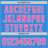 Custom Electric Blue Pink-White Ice Cream Waffle Foodie Dessert Authentic Baseball Jersey