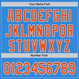 Custom Electric Blue Orange-White Ice Cream Waffle Foodie Dessert Authentic Baseball Jersey