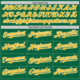 Custom Kelly Green Gold-White Ice Cream Waffle Foodie Dessert Authentic Baseball Jersey