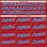 Custom Red Royal-White Ice Cream Waffle Foodie Dessert Authentic Baseball Jersey