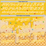 Custom Yellow White-Gold Ice Cream Waffle Foodie Dessert Authentic Baseball Jersey