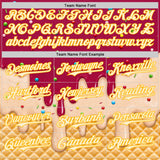 Custom Maroon White-Gold Ice Cream Waffle Foodie Dessert Authentic Baseball Jersey