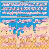 Custom Sky Blue Cream-Pink Ice Cream Waffle Foodie Dessert Authentic Baseball Jersey