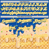 Custom Royal Cream-Gold Ice Cream Waffle Foodie Dessert Authentic Baseball Jersey