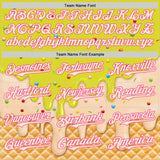 Custom Neon Yellow Cream-Pink Ice Cream Waffle Foodie Dessert Authentic Baseball Jersey