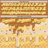 Custom Chocolate Brown Cream-Gold Ice Cream Waffle Foodie Dessert Authentic Baseball Jersey