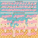 Custom Mint Aqua Cream-Pink Ice Cream Waffle Foodie Dessert Authentic Baseball Jersey