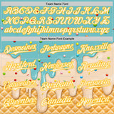 Custom Mint Aqua Cream-Gold Ice Cream Waffle Foodie Dessert Authentic Baseball Jersey