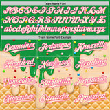 Custom Light Kelly Green Cream-Pink Ice Cream Waffle Foodie Dessert Authentic Baseball Jersey