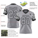 Custom Gray-Black Authentic Camo Two Tone Salute To Service 7V7 Flag Football Jersey