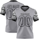 Custom Gray-Black Authentic Camo Two Tone Salute To Service 7V7 Flag Football Jersey