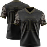 Custom Black-Olive Authentic Camo Two Tone Salute To Service 7V7 Flag Football Jersey