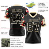Custom Black-Cream Authentic Camo Two Tone Salute To Service 7V7 Flag Football Jersey
