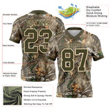 Custom Camo Olive-Cream Authentic Woodland Camouflage Salute To Service 7V7 Flag Football Jersey