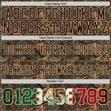 Custom Camo Vintage Mexican Flag Cream Brown-Olive Authentic Woodland Camouflage Salute To Service 7V7 Flag Football Jersey