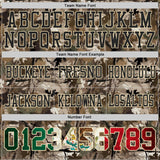 Custom Camo Vintage Mexican Flag Cream Black-Olive Authentic Woodland Camouflage Salute To Service 7V7 Flag Football Jersey