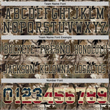 Custom Camo Vintage USA Flag Cream Black-Olive Authentic Woodland Camouflage Salute To Service 7V7 Flag Football Jersey