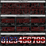 Custom Camo USA Flag Black Red-Olive Authentic Stars And Stripes Two Tone Salute To Service 7V7 Flag Football Jersey