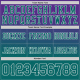 Custom Purple Teal-White Authentic Star Gradient 7V7 Flag Football Jersey