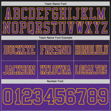 Custom Black Purple-Gold Authentic Star Gradient 7V7 Flag Football Jersey
