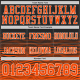 Custom Black Orange-White Authentic Fluid Wave Line Fade 7V7 Flag Football Jersey