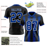Custom Black Royal-White Authentic Stars And Stripes 7V7 Flag Football Jersey