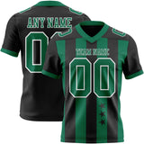 Custom Black Kelly Green-White Authentic Stars And Stripes 7V7 Flag Football Jersey