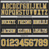 Custom Black Old Gold-White Authentic Stars And Stripes 7V7 Flag Football Jersey