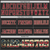 Custom Black Vintage USA Flag Crimson-Cream Authentic Stars And Stripes 7V7 Flag Football Jersey