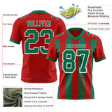 Custom Red Kelly Green-White Authentic Stars And Stripes 7V7 Flag Football Jersey
