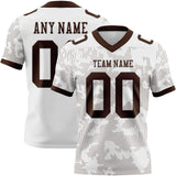 Custom White-Brown Authentic Abstract Fluid Line 3D Pattern 7V7 Flag Football Jersey