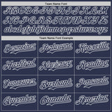 Custom Navy-White Fluid Wave Psychedelic Swirl Authentic Baseball Jersey