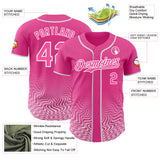 Custom Pink-White Fluid Wave Psychedelic Swirl Authentic Baseball Jersey