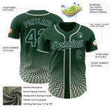 Custom Green Cream-Gray Fluid Wave Psychedelic Swirl Authentic Baseball Jersey