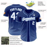 Custom Royal White-Light Blue Fluid Wave Psychedelic Swirl Authentic Baseball Jersey