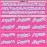 Custom Pink Light Blue-White Fluid Wave Psychedelic Swirl Authentic Baseball Jersey