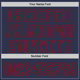 Custom Navy-Red Fluid Wave Psychedelic Swirl Authentic Baseball Jersey