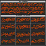 Custom Black-Orange Fluid Wave Psychedelic Swirl Authentic Baseball Jersey